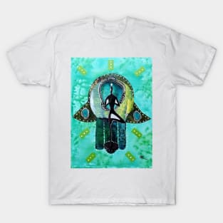 Tree Pose Hamsa by Harriette Knight T-Shirt